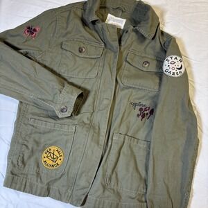 Gymboree Girl's Army Green Utility Jacket -size Girls XL 14 See Pics